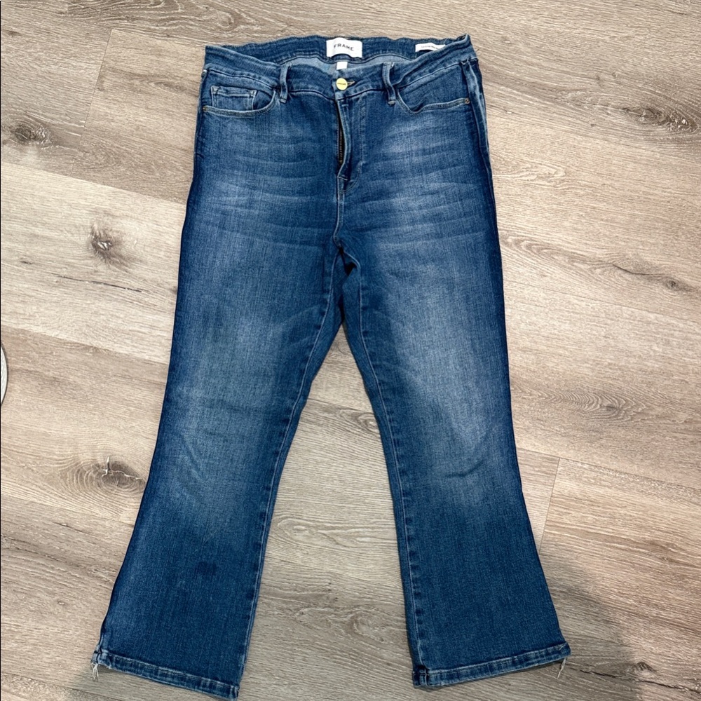 Frame Denim Medium Blue Flare Jeans